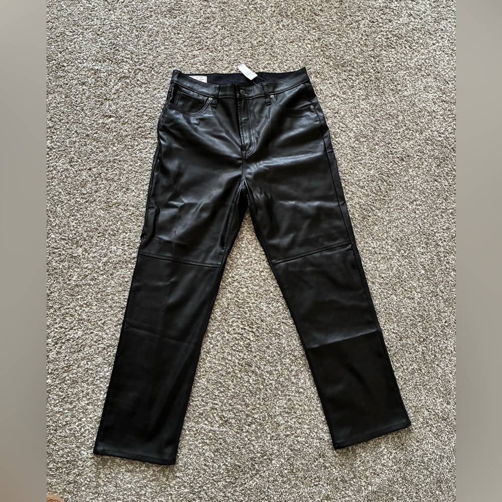 GAP Pleather Black Cheeky Straight Pants